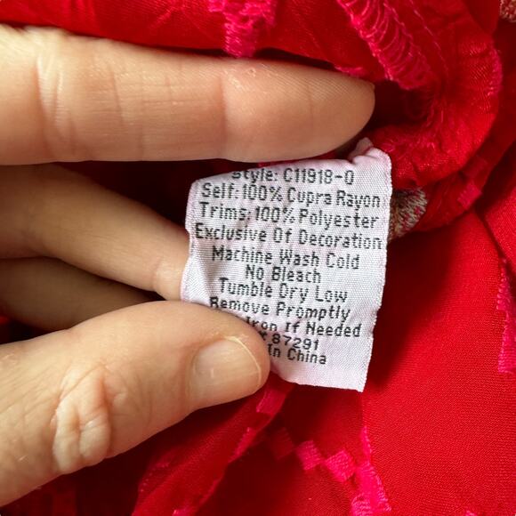 Johnny Was Gina Embroidered Blouse Red - Picture 8 of 11